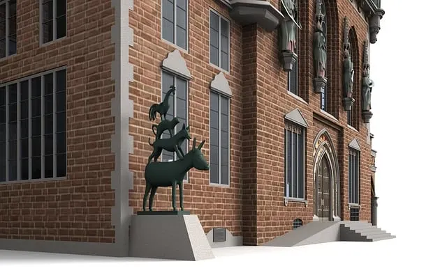 Die Bremer Stadtmusikanten als Bronzefigur am Bremer Rathaus